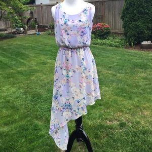 CHARLOTTE RUSSE* purple floral hi-lo dress
